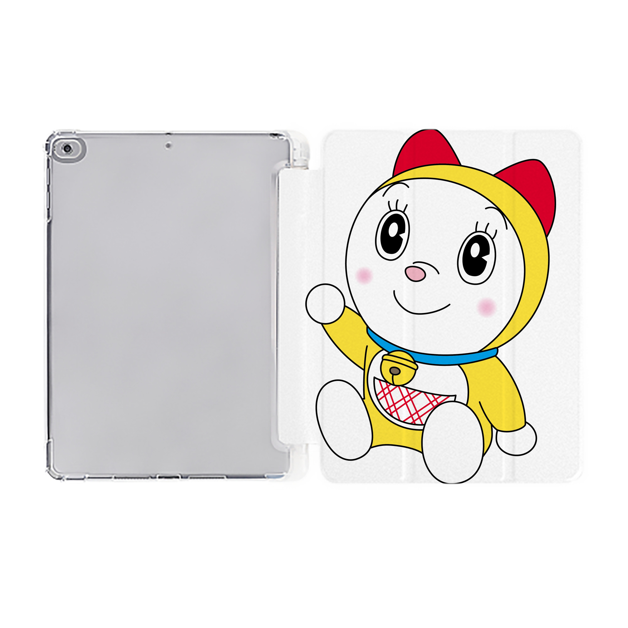 （画像用） ドラえもん ドラミ Doraemon Dorami IPad ケース ペン収納付き 三つ折りスタンド PUレザー×シリコン 対応機種9.5/10.5/10.9インチ